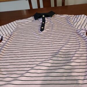 FootJoy Polo with Lavender and Navy Stripes